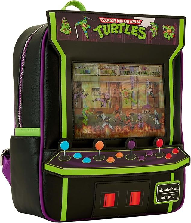 Loungefly Teenage Mutant Ninja Turtles 40th Anniversaire Vintage Arcade Mini Backpack,