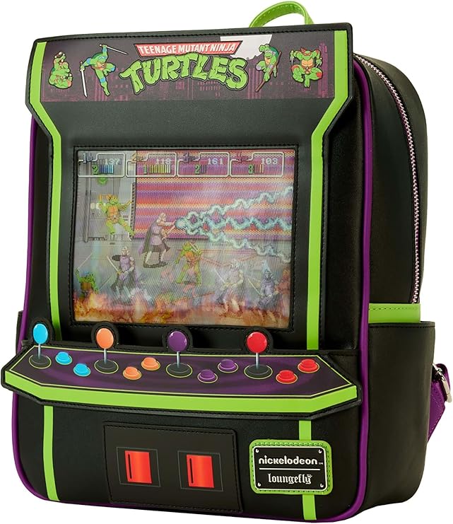 Loungefly Teenage Mutant Ninja Turtles 40th Anniversaire Vintage Arcade Mini Backpack,