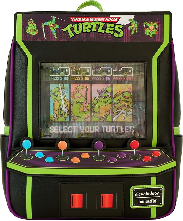 Loungefly Teenage Mutant Ninja Turtles 40th Anniversaire Vintage Arcade Mini Backpack,